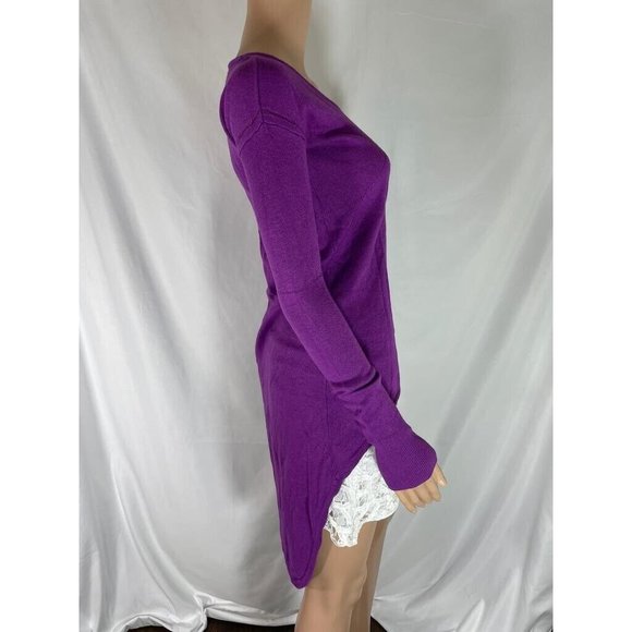 Marciano Women's Sweater Pullover Tunic Purple Wool Long Sleeves Round Neck XS - Picture 5 of 12